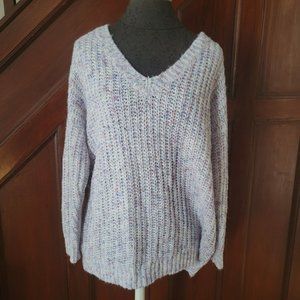 Torrid Womens Multicolor Speckled Knit V-Neck Sweater Size 1